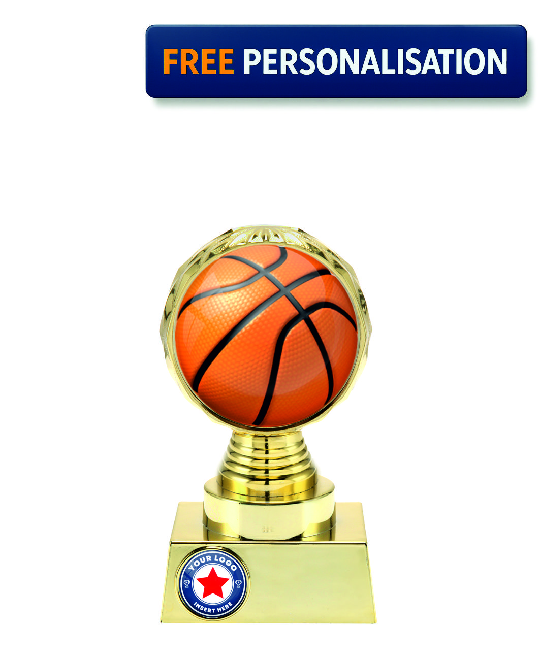 15cm GOLD SHINE BASKETBALL  AWARD - P514.01 + N32.01