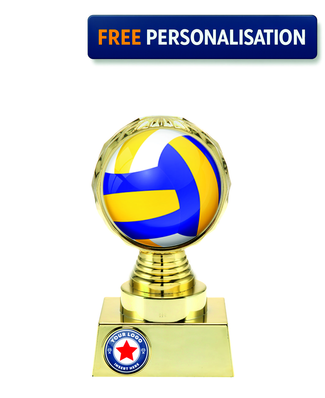 16.5cm GOLD SHINE VOLLEYBALL AWARD - P514.01 +N33.01