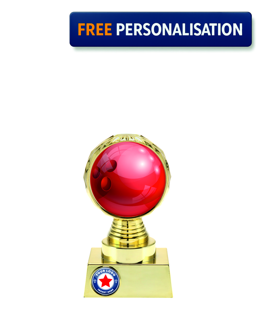 13.5cm GOLD SHINE BOWLING AWARD - P514.01 + N31.01