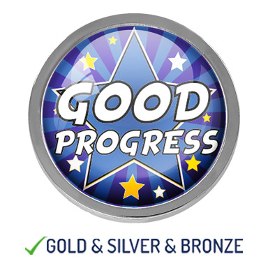 HIGH QUALITY METAL STAR GOOD PROGRESS BADGE - 22mm