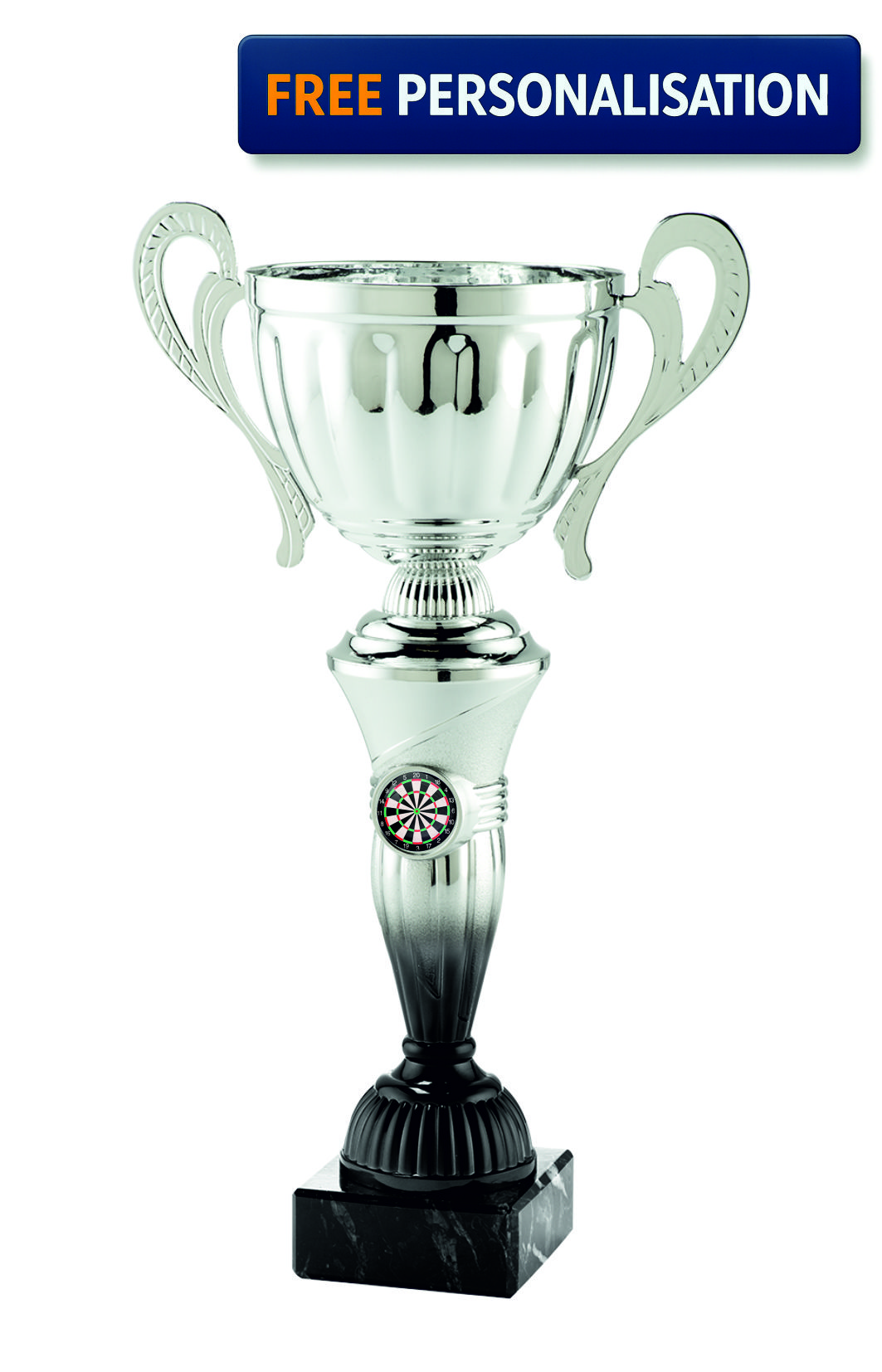 38cm SILVER & BLACK CUP DARTS AWARD - MT.151.16.F