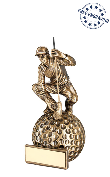 Medium Crouching Golfer Resin Trophy (19.7cm) - RF258B