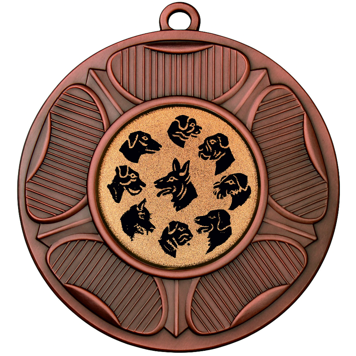 Bronze Tudor Rose Multi Dog Medal-FREE Ribbon - BIE.M9458.03