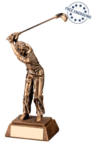 Large Male Back Swing Resin Trophy (26.7cm) - RF421C