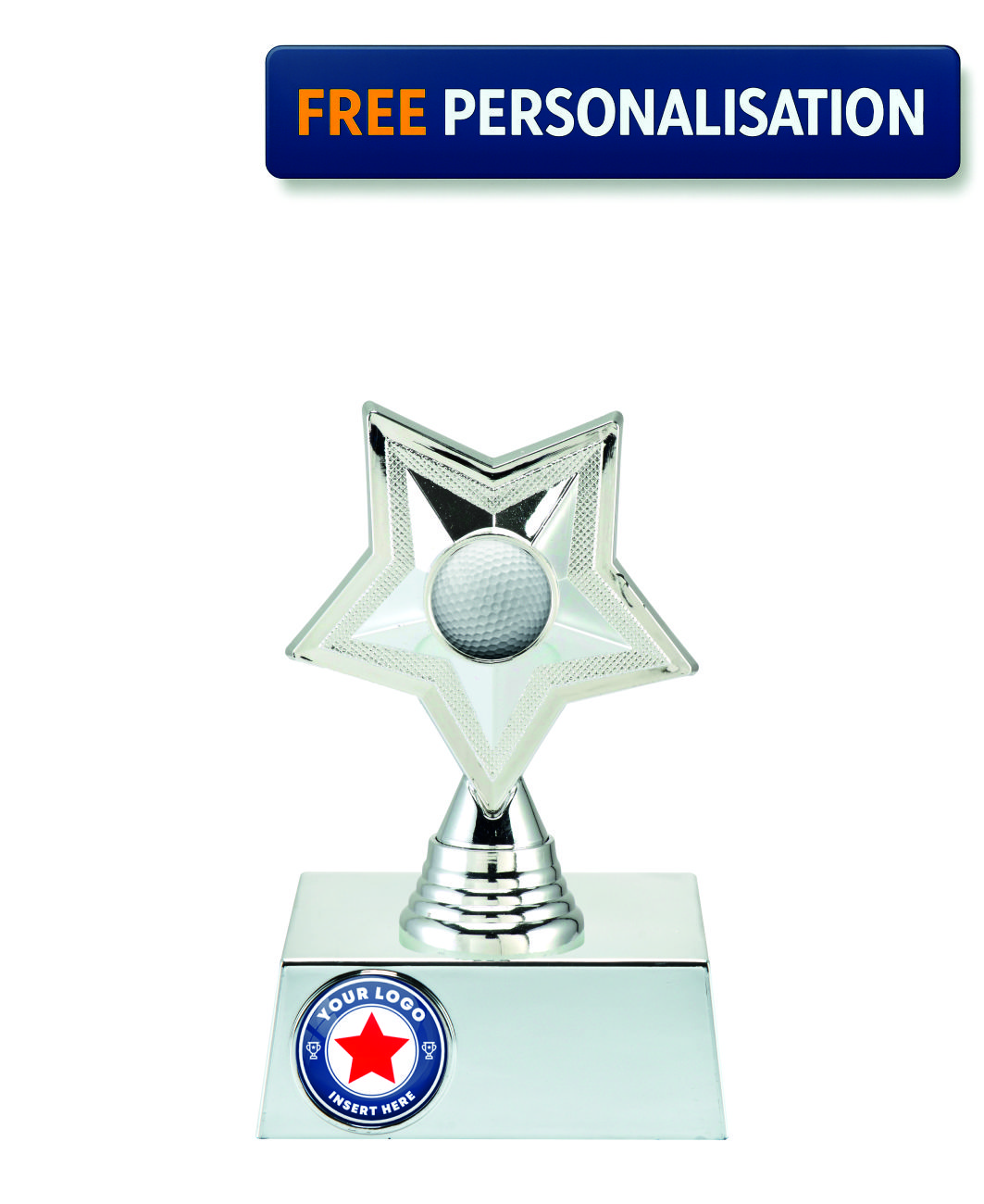 16cm SILVER STAR GOLF AWARD - P531.02 + N32.02