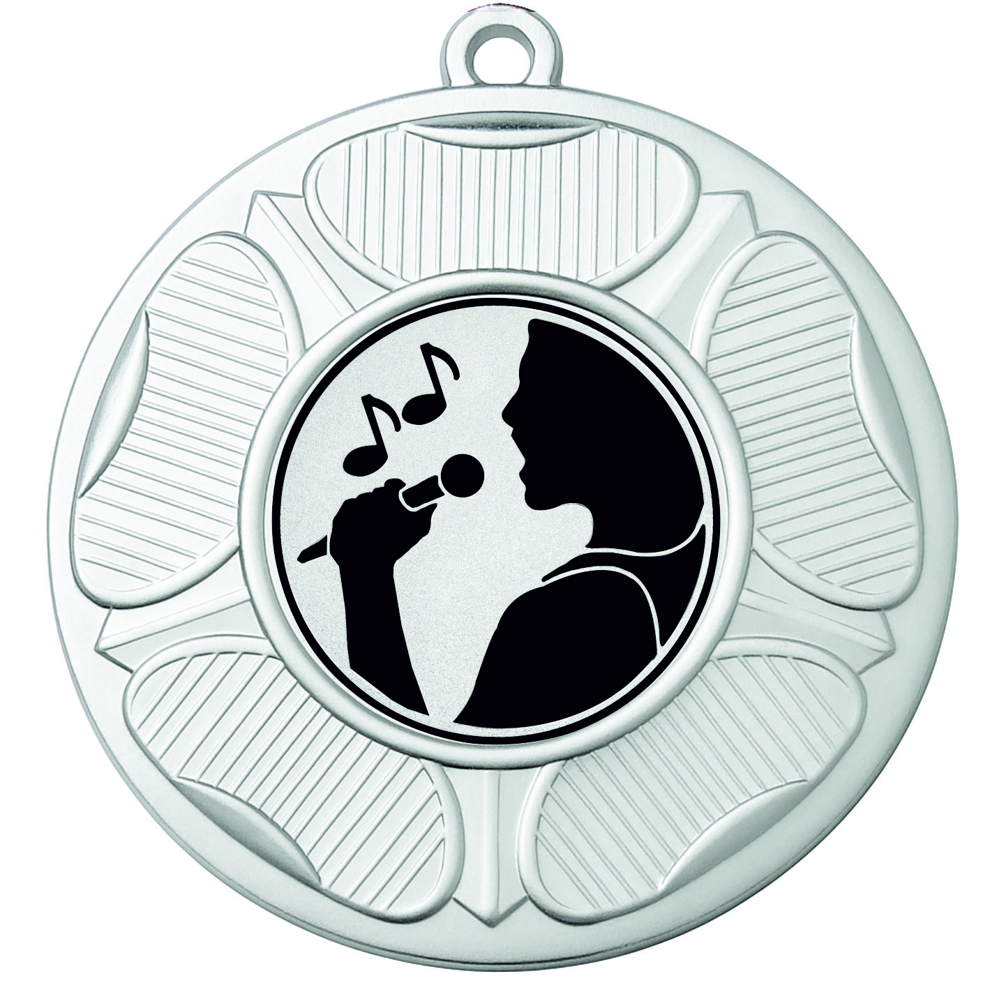 Silver Tudor Rose Singing Medal-FREE Ribbon-BIE.M9458.02