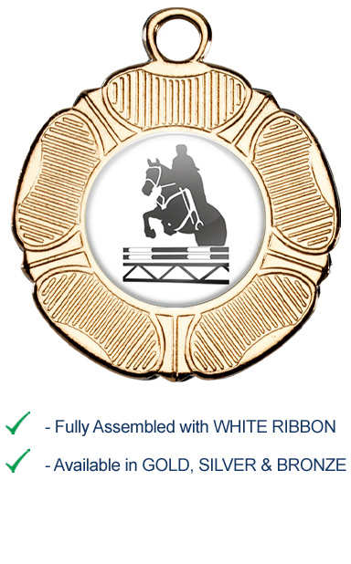 Show Jumping Medal with White Ribbon - M519