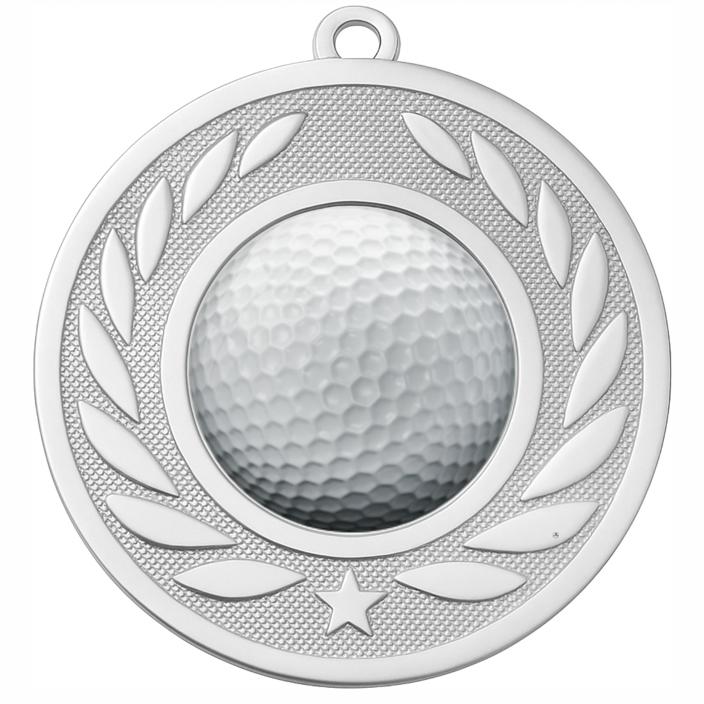 Silver Laurel Colour Golf Medal-FREE Ribbon-BIE.M9459.02