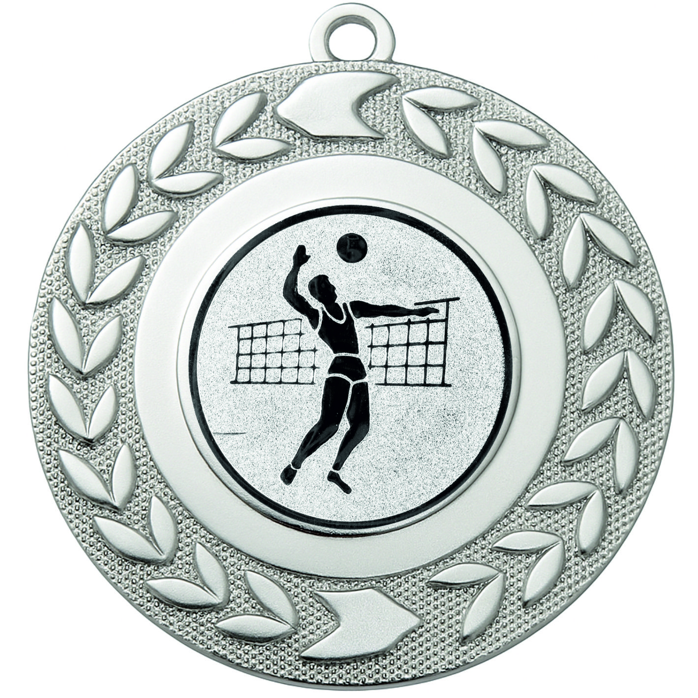 Silver Wreath Male Volleyball Medal - FREE Ribbon - BIE.M9460.02