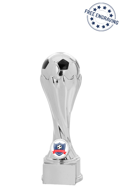 3D Power Football Silver Chrome Finish Trophy- X801.02