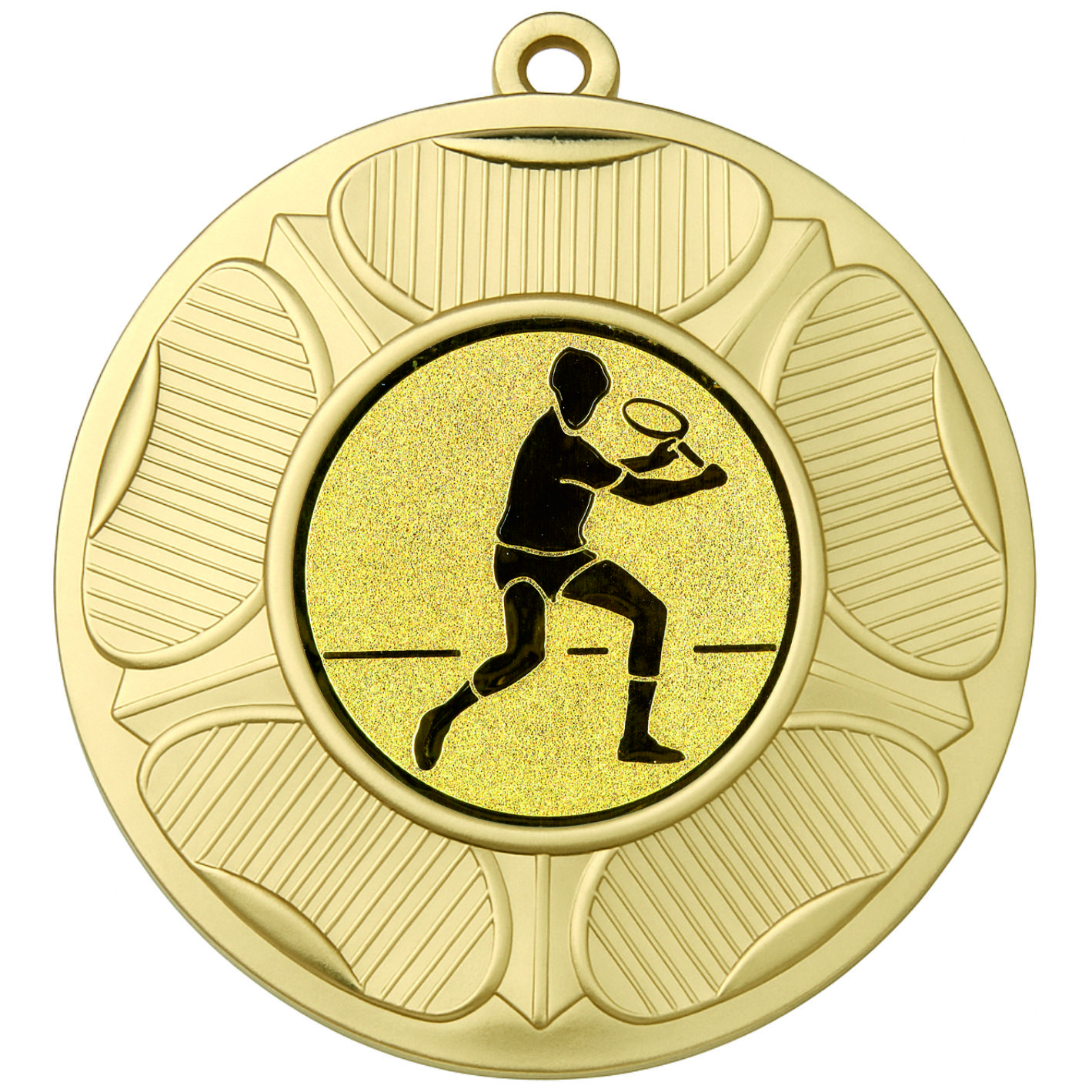 Gold Tudor Rose Male Tennis Medal-FREE Ribbon-BIE.M9458.01