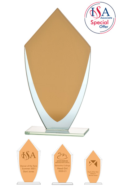ISA Member gold shield Glass AWARD - W28_. 