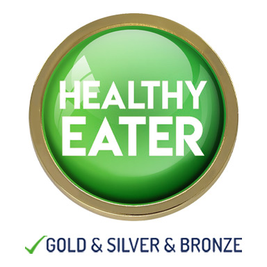 HIGH QUALITY METAL HEALTHY EATER BADGE - 22mm