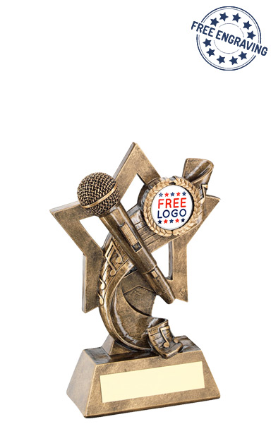 Music Star Backdrop Resin Trophy - RF681