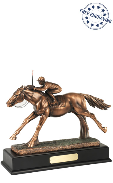 Bronze Plated Racing Horse & Jockey Award - RW04