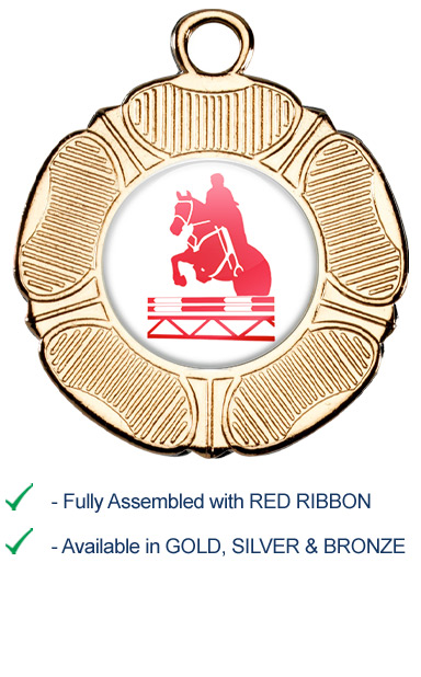 Show Jumping Medal with Red Ribbon - M519