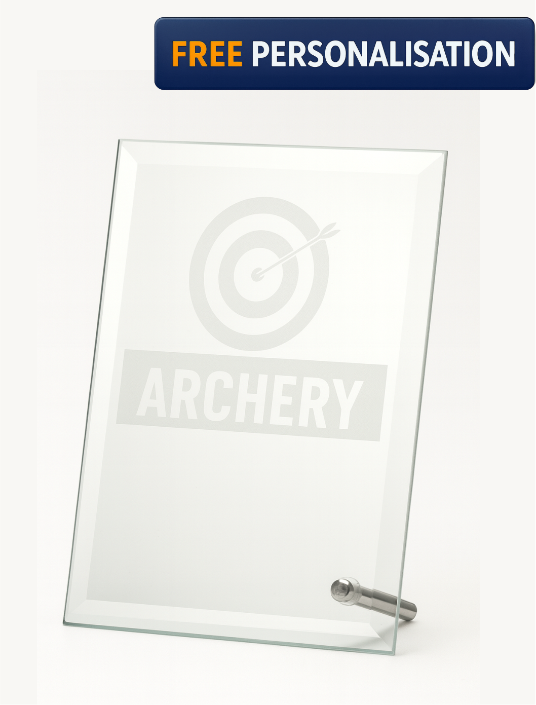 15cm LASER ENGRAVED ARCHERY GLASS PLAQUE - W203