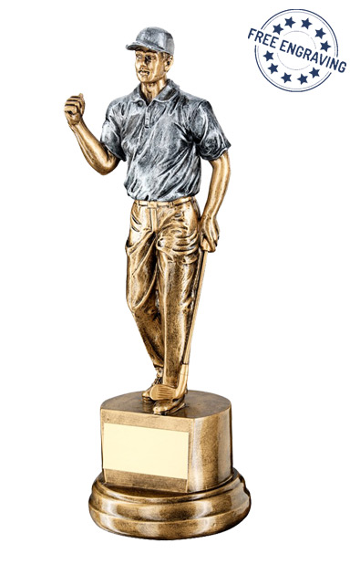 Large Clenched Fist Golfer Resin Trophy (31cm) - RF721C