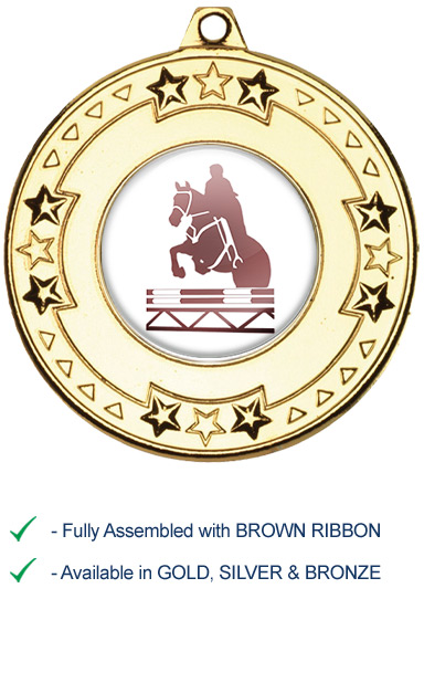 Show Jumping Medal with Brown Ribbon - M69