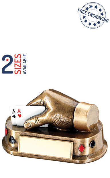 Multi Playing Cards Hand Resin Trophy - RF520