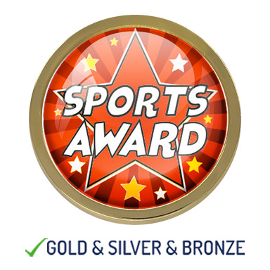 HIGH QUALITY METAL STAR SPORTS AWARD BADGE - 22mm