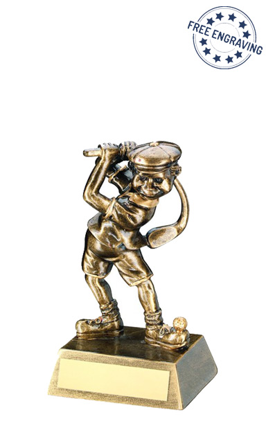 Golf Comic Character Male resin trophy (14cm) 5.5" RF95
