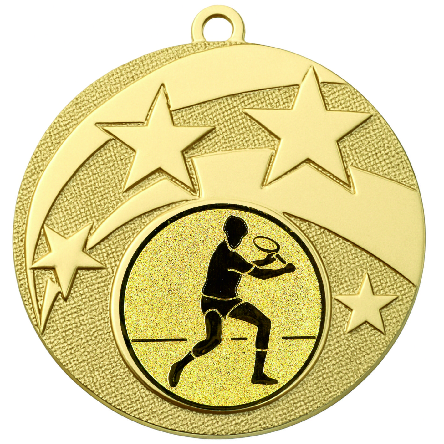 Gold Star Male Tennis Medal -FREE Ribbon -BIE.M9457.01
