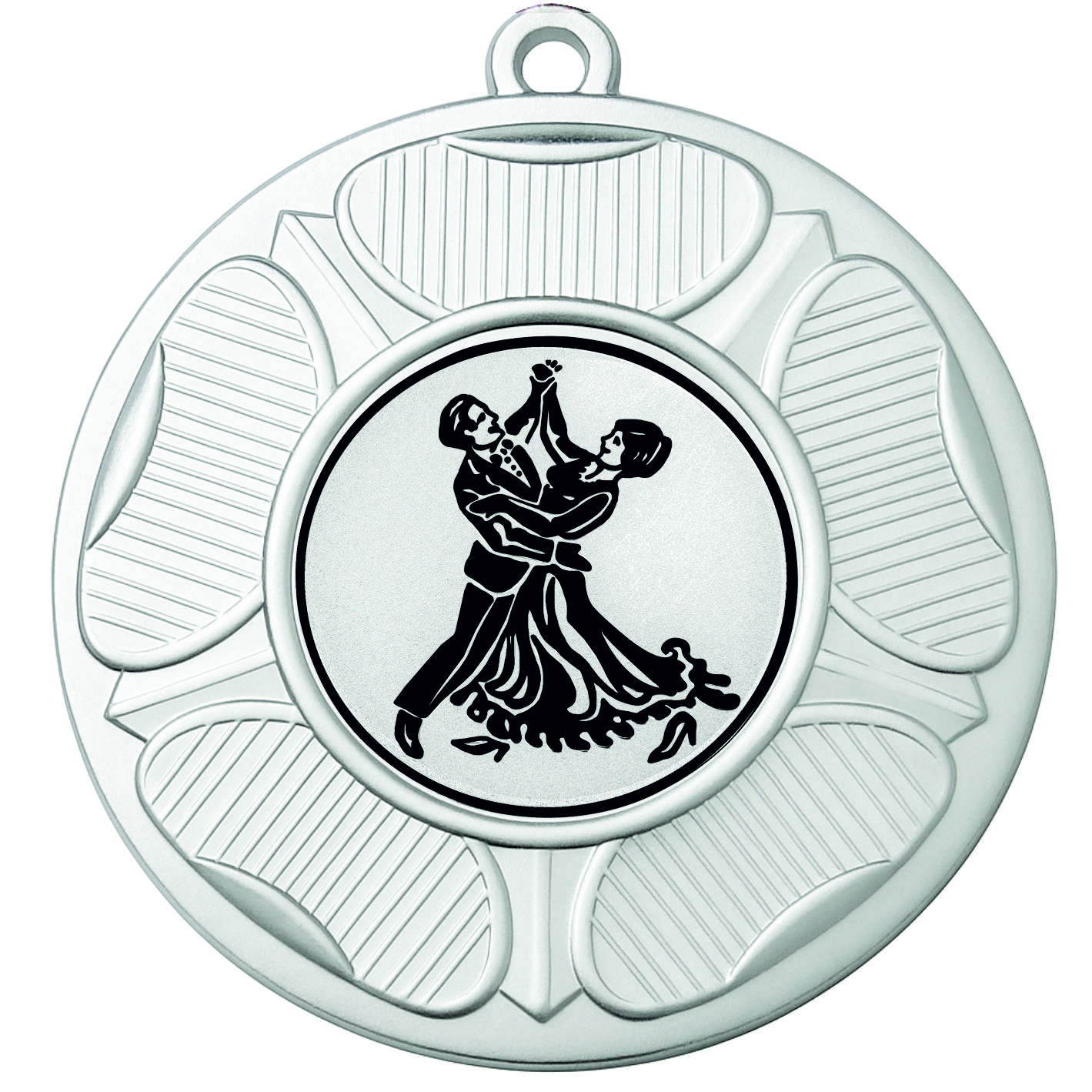 Silver Tudor Rose Ballroom Medal-FREE Ribbon - BIE.M9458.02