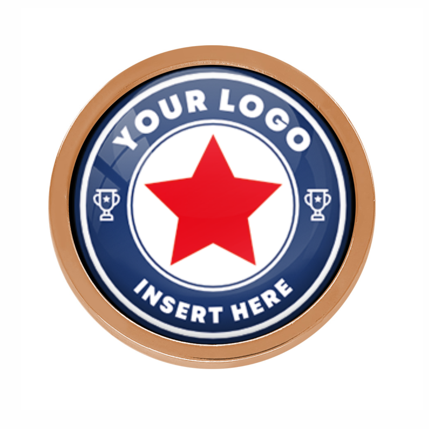 Bronze Bespoke Your Logo Round Metal Badge - 28mm