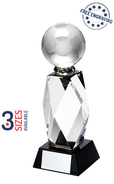 Football Glass Award with Geometric Tower - TD501G