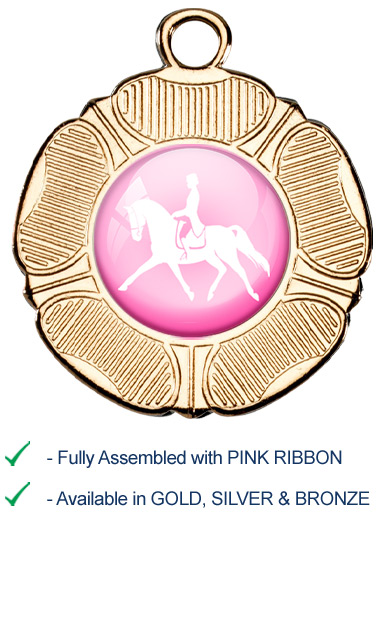 Dressage Medal with Pink Ribbon - M519
