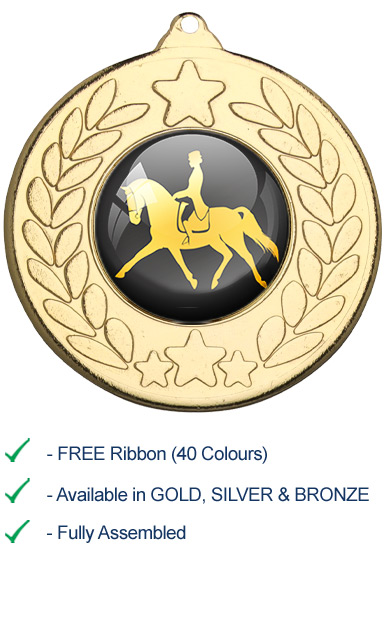 Gold Dressage Medal with Ribbon - 9459G