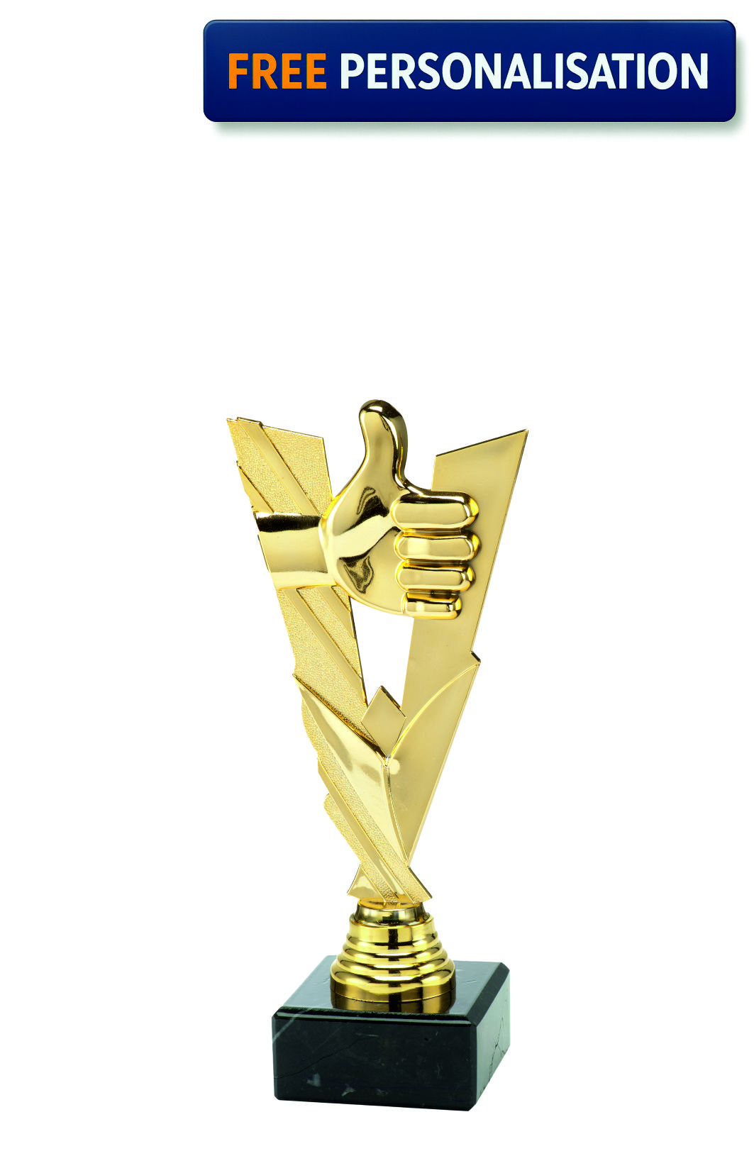 Gold Thumbs Up Award on Marble Base - ST.198.01.A