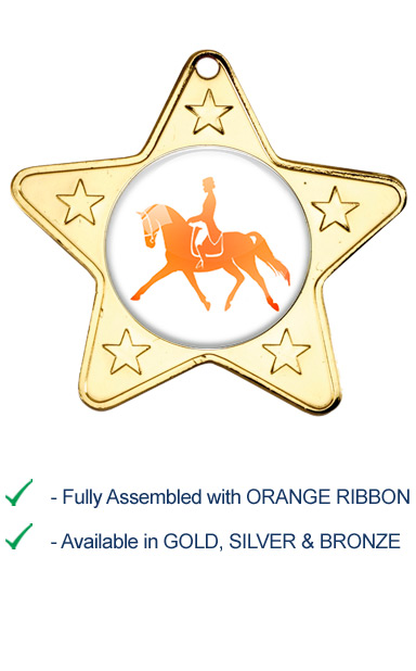 Dressage Medal with Orange Ribbon - M10