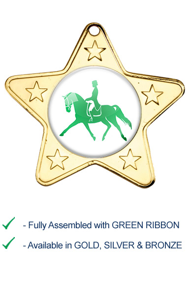 Dressage Medal with Green Ribbon - M10
