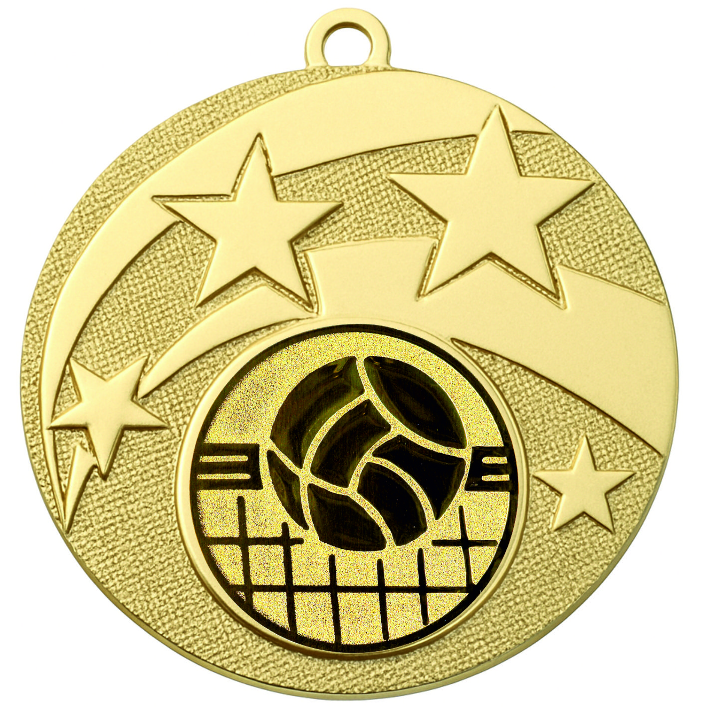 Gold Star Volleyball Medal -FREE Ribbon -BIE.M9457.01