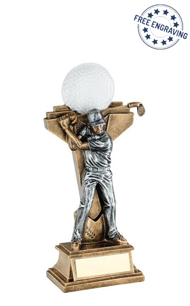 Medium Golfer with tower resin trophy (19.7cm) - RF221B