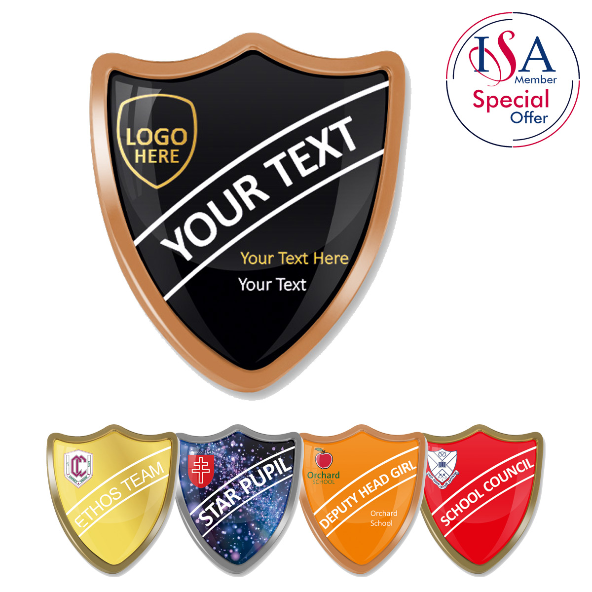 Bronze ISA Personalised SHIELD BADGE - (35mm)