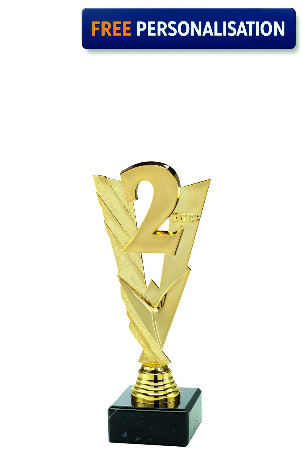 Gold 2nd Place Award on Marble Base - ST.201.01.A