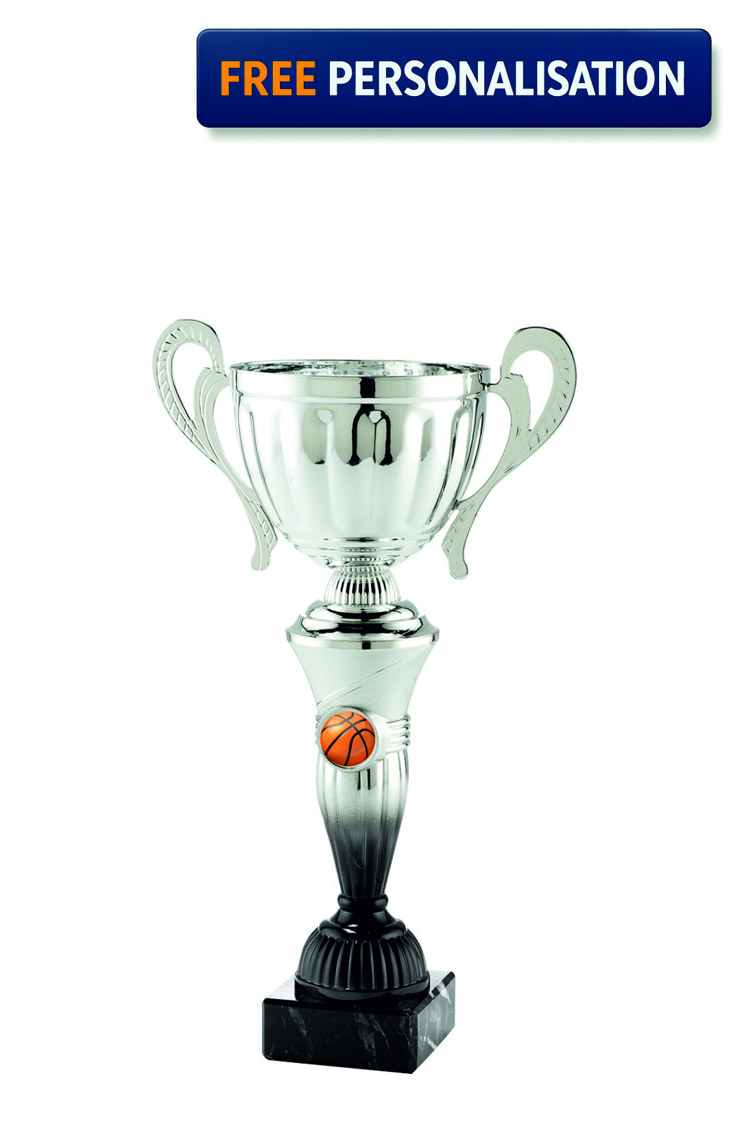 28cm SILVER & BLACK CUP BASKETBALL AWARD - MT.151.16.A