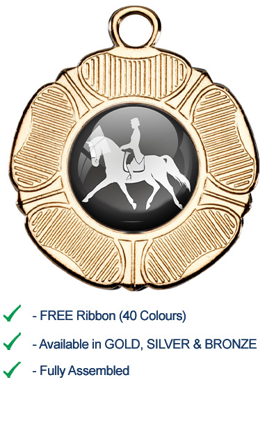 Silver Dressage Medal with Ribbon - M519