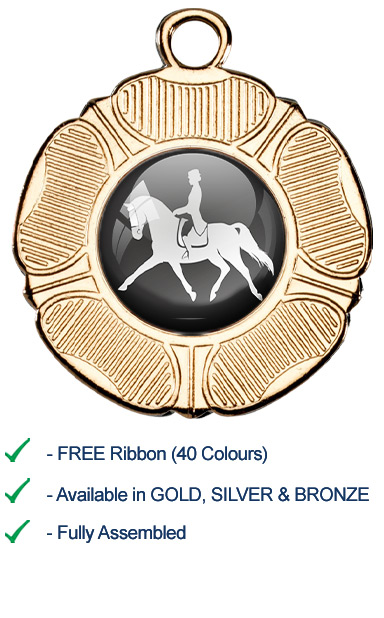 Silver Dressage Medal with Ribbon - M519