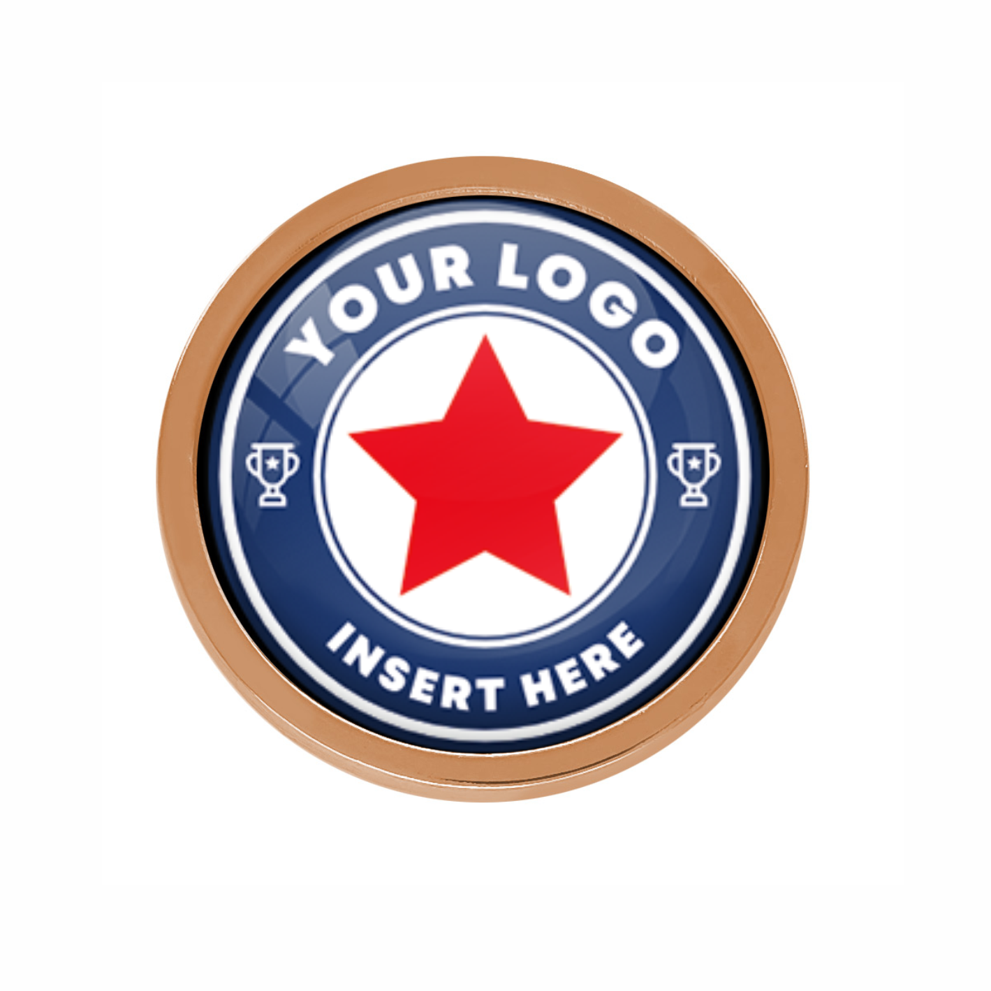 Bronze Bespoke Your Logo Round Metal Badge - 22mm