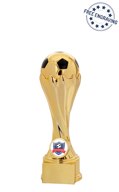 3D Power Football Gold Chrome Finish Trophy - X801.01