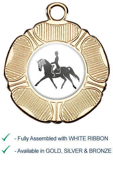 Dressage Medal with White Ribbon - M519