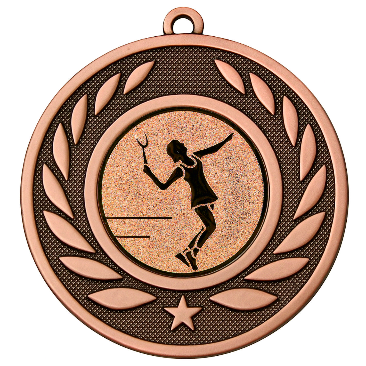 Bronze Laurel Female Tennis Medal-FREE Ribbon-M9459.03