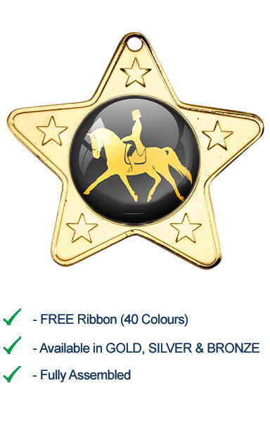 Gold Dressage Medal with Ribbon - M10