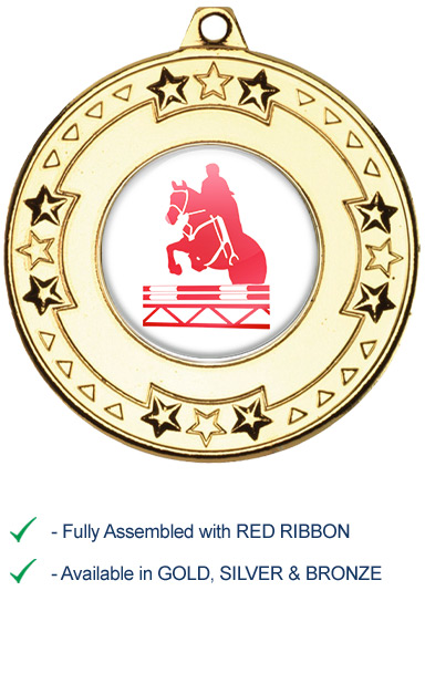 Show Jumping Medal with Red Ribbon - M69