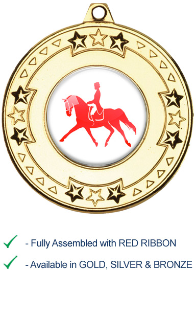 Dressage Medal with Red Ribbon - M69
