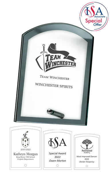 ISA Personalised MIRRORED GLASS AWARD (16.5cm) - W543